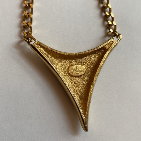 Vintage GIVENCHY chain necklace / gold leaves collar necklace - Picture 9 of 16